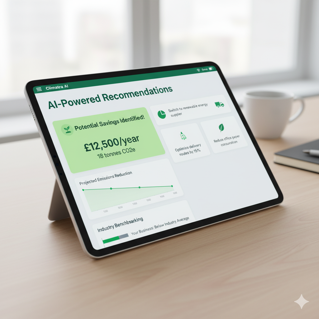 Team collaborating on sustainability data